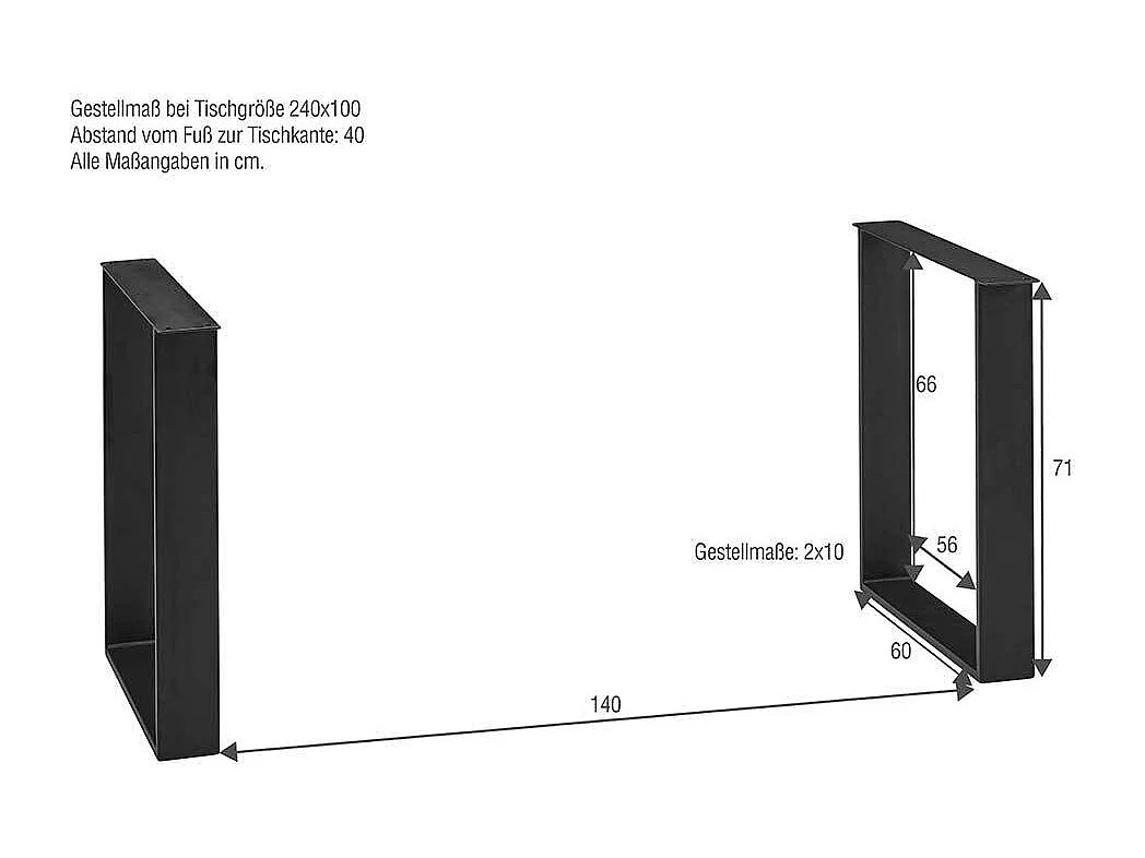 Esszimmertisch aus Wildeiche Massivholz und Stahl Loft Design