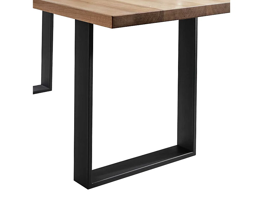 Esszimmertisch aus Wildeiche Massivholz und Stahl Loft Design
