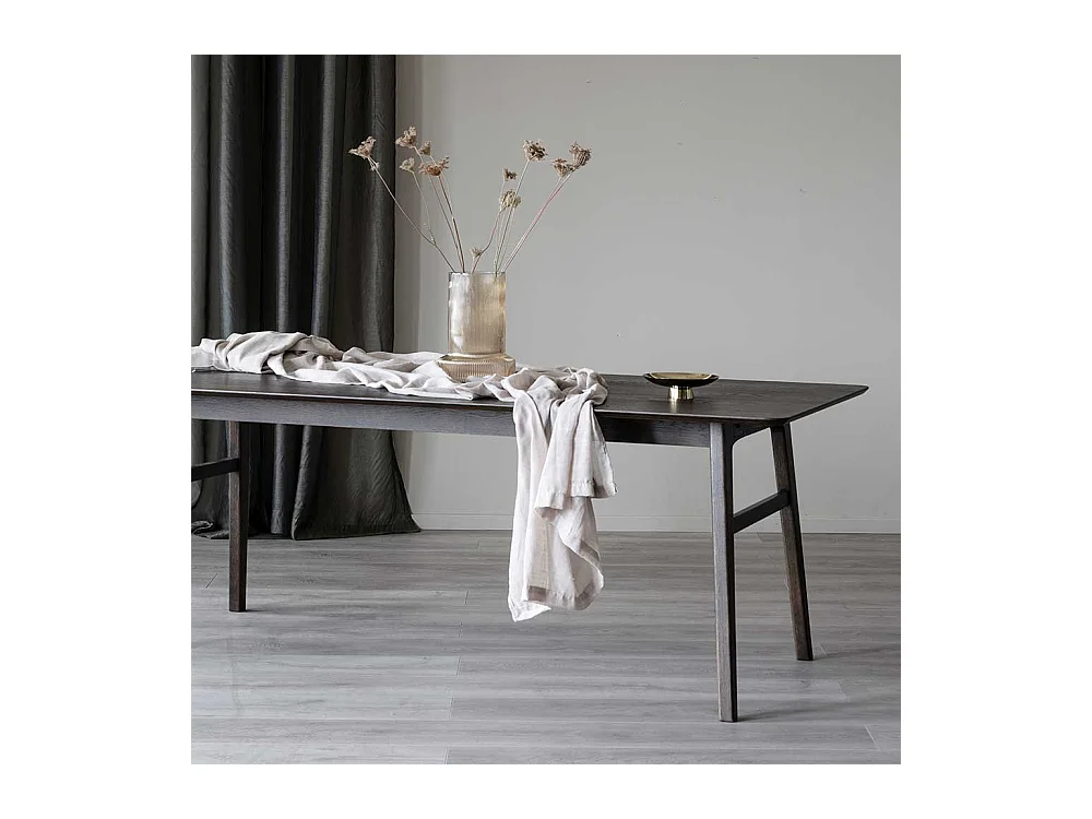 Tisch Esszimmer in Eiche dunkel rechteckiger Tischplatte