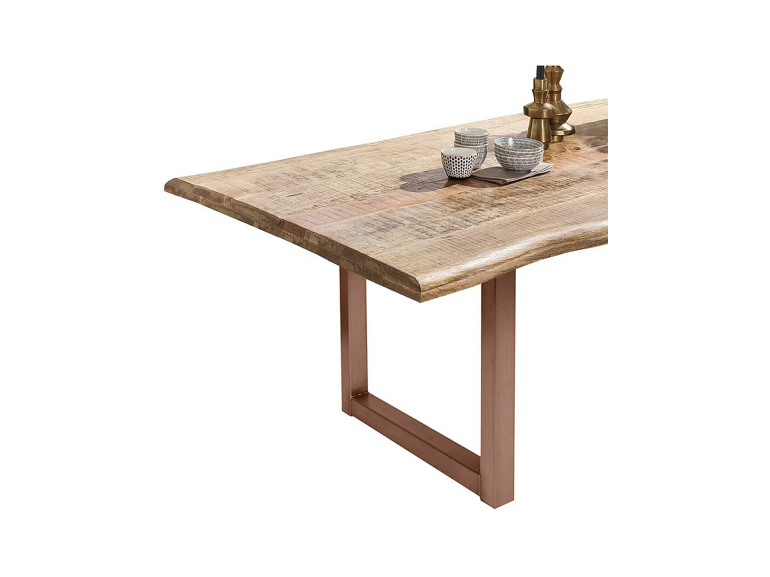 Industriestil Tisch mit Baumkante Platte Mangobaum Massivholz