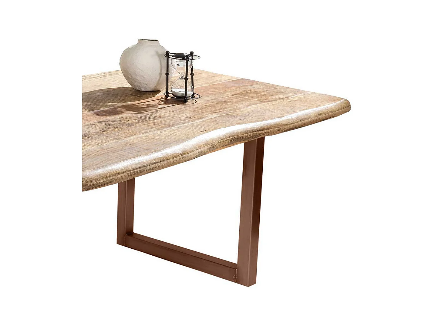 Industriestil Tisch mit Baumkante Platte Mangobaum Massivholz