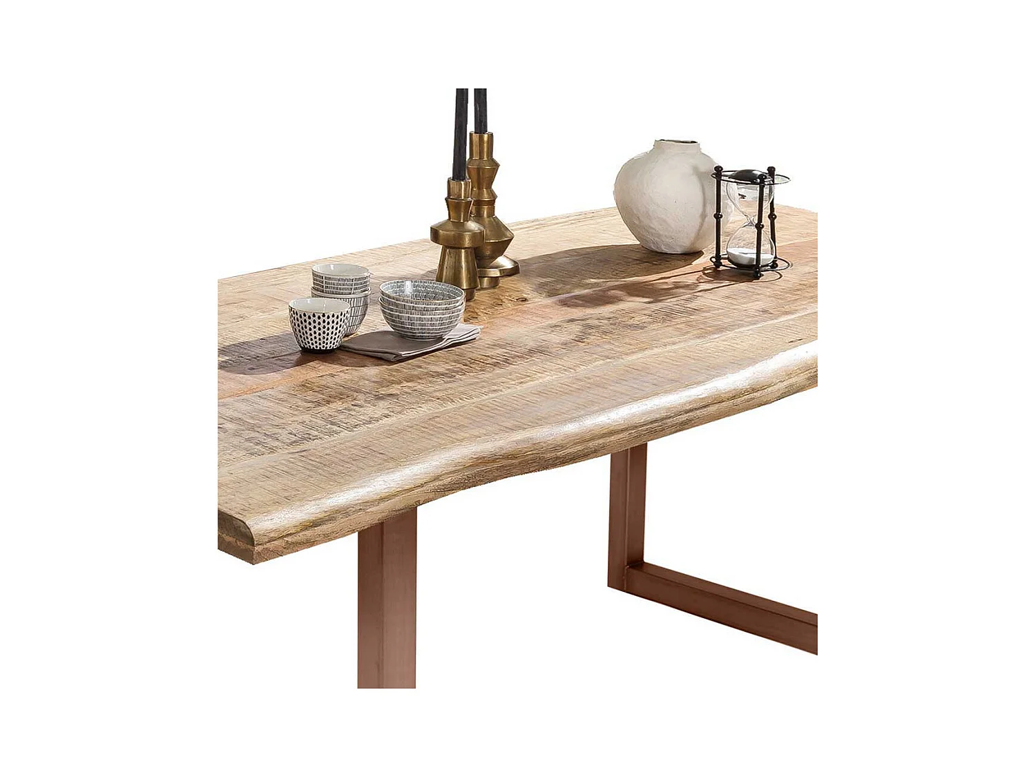 Industriestil Tisch mit Baumkante Platte Mangobaum Massivholz