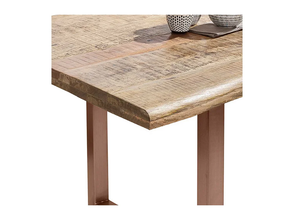Industriestil Tisch mit Baumkante Platte Mangobaum Massivholz