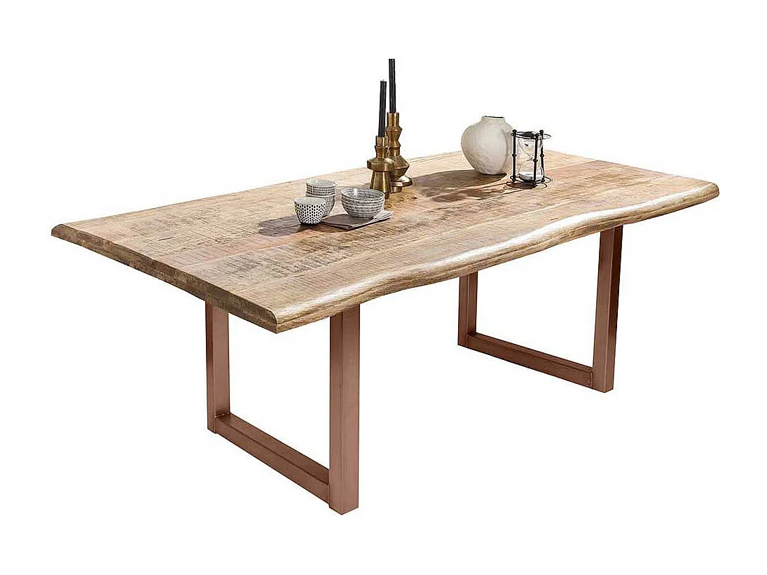 Industriestil Tisch mit Baumkante Platte Mangobaum Massivholz