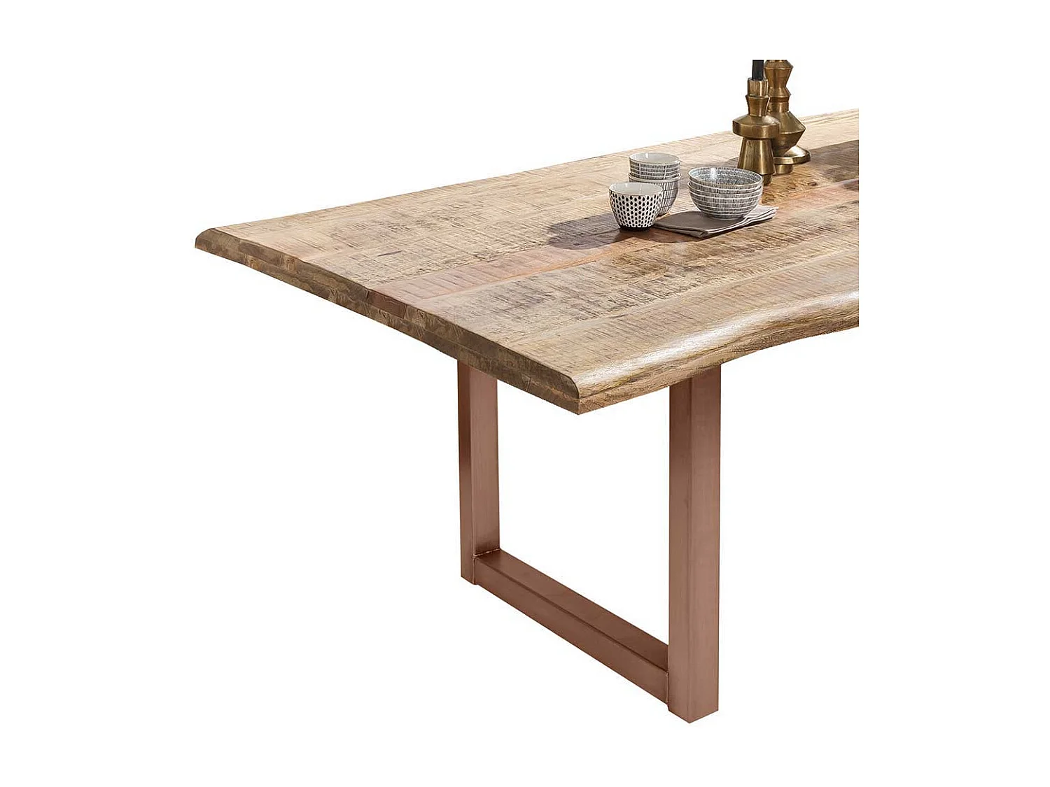 Industriestil Tisch mit Baumkante Platte Mangobaum Massivholz