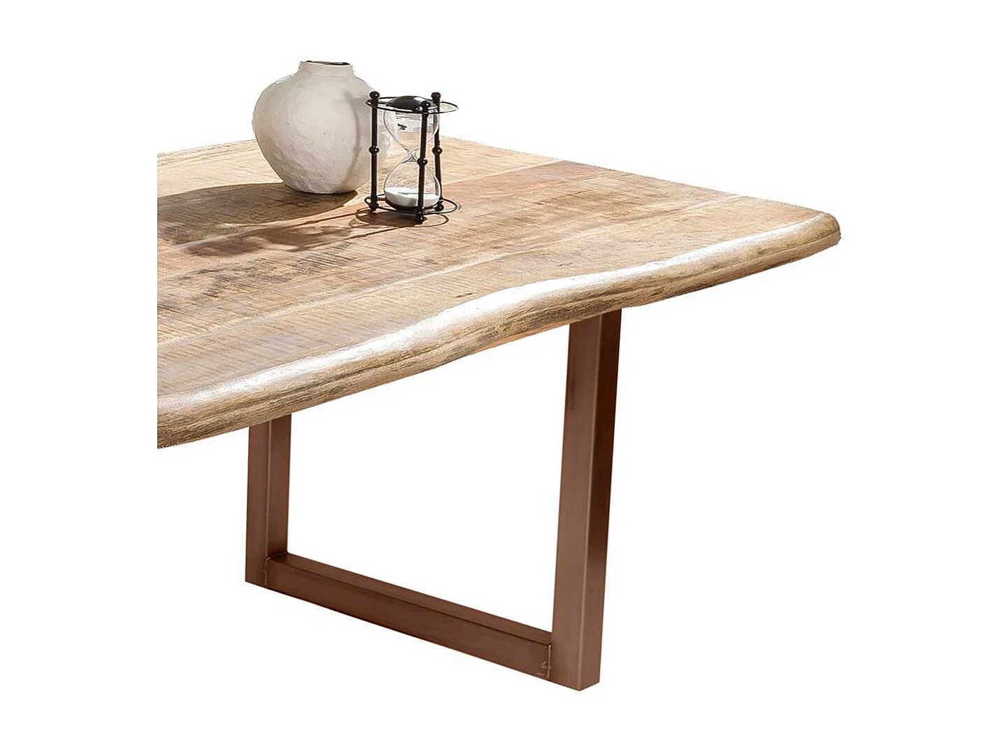 Industriestil Tisch mit Baumkante Platte Mangobaum Massivholz