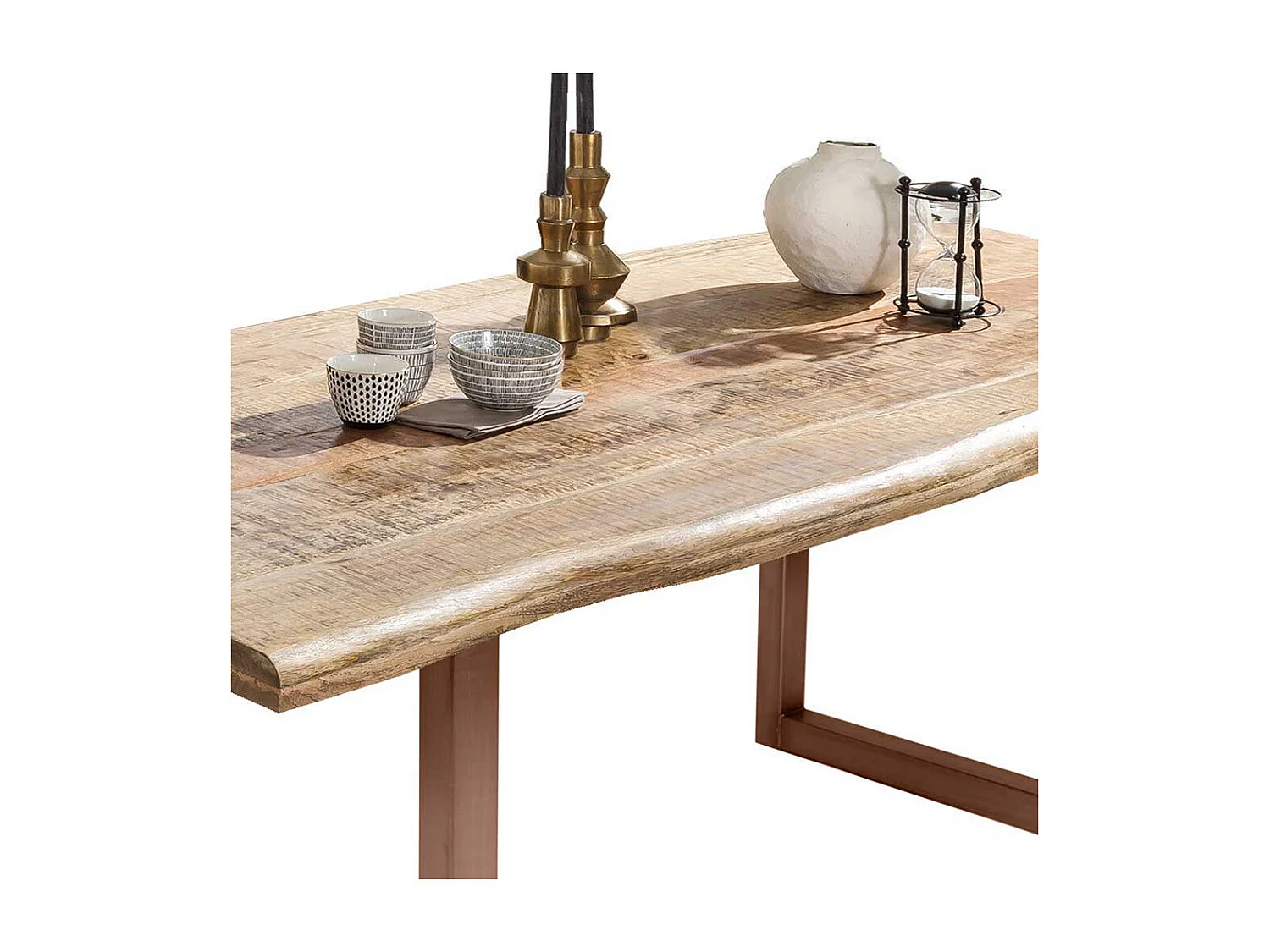 Industriestil Tisch mit Baumkante Platte Mangobaum Massivholz