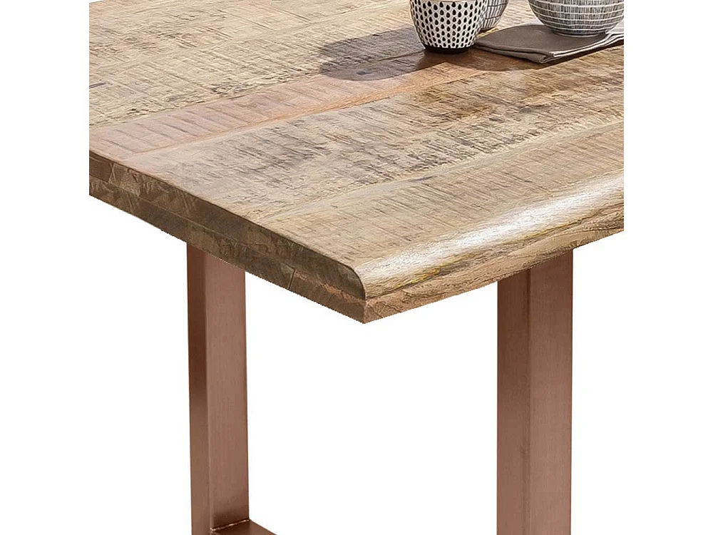 Industriestil Tisch mit Baumkante Platte Mangobaum Massivholz