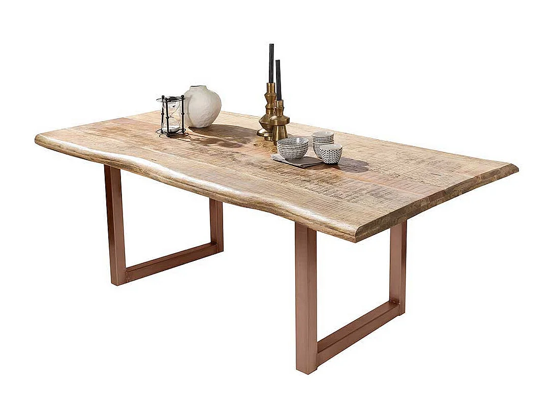 Industriestil Tisch mit Baumkante Platte Mangobaum Massivholz