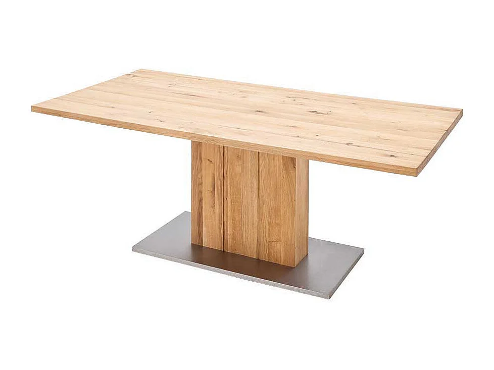 Tisch aus Balkeneiche Säulengestell