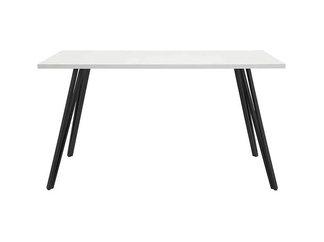 Küchen Tisch in Weiß und Schwarz Vierfußgestell