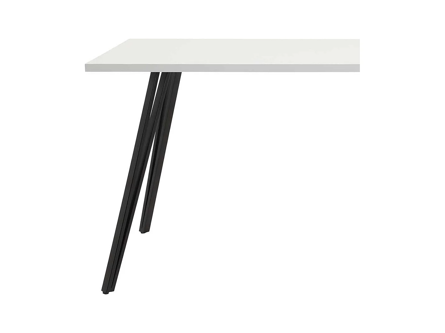 Küchen Tisch in Weiß und Schwarz Vierfußgestell