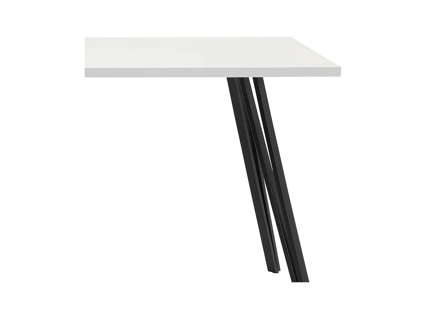 Küchen Tisch in Weiß und Schwarz Vierfußgestell