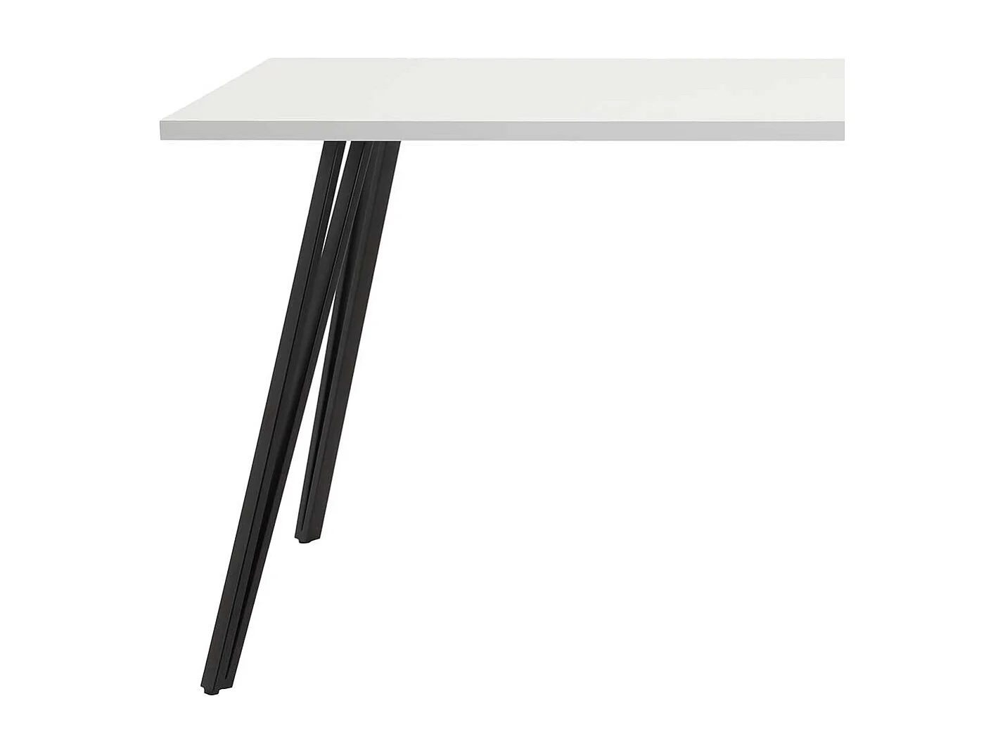 Küchen Tisch in Weiß und Schwarz Vierfußgestell