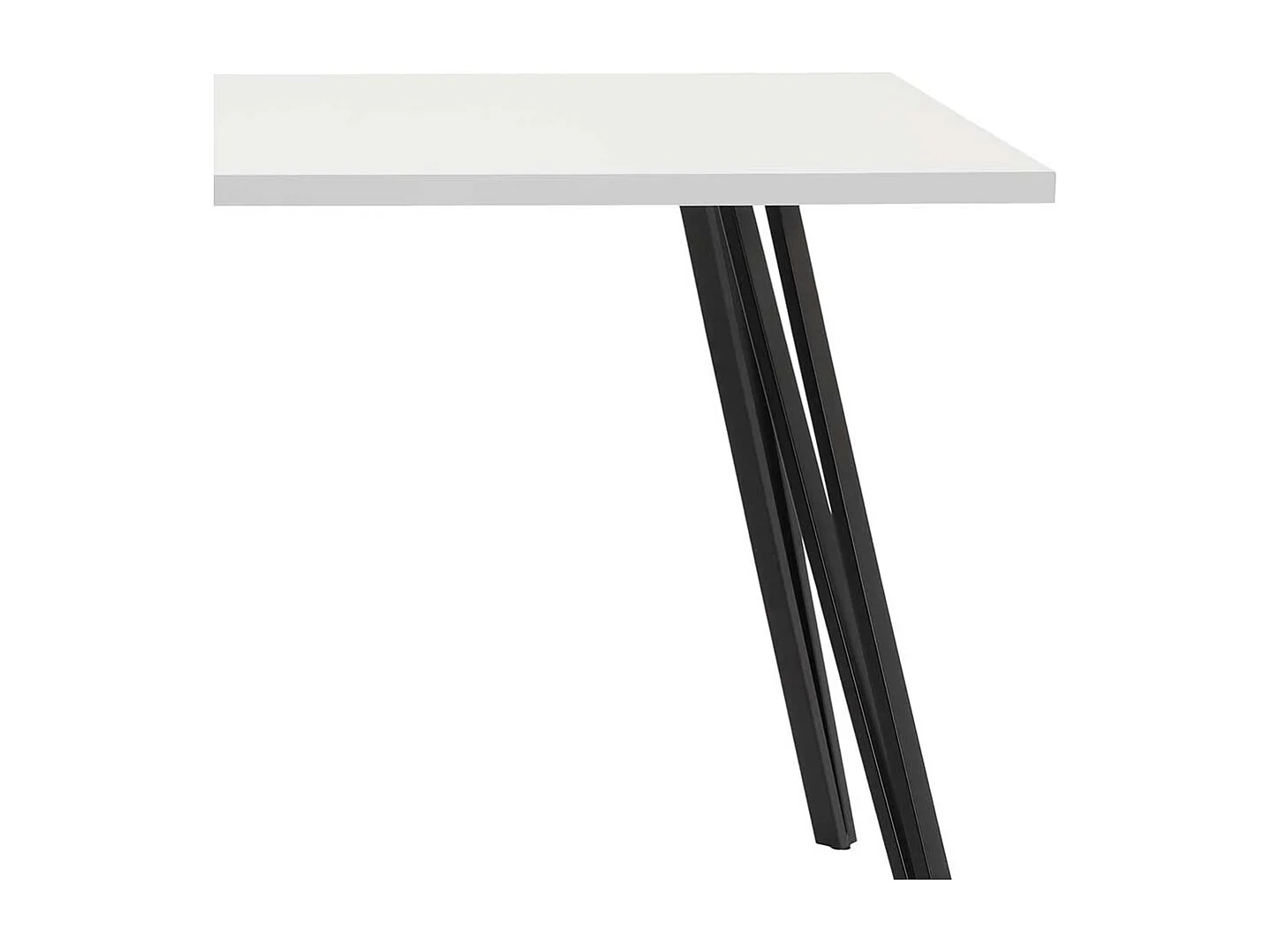 Küchen Tisch in Weiß und Schwarz Vierfußgestell