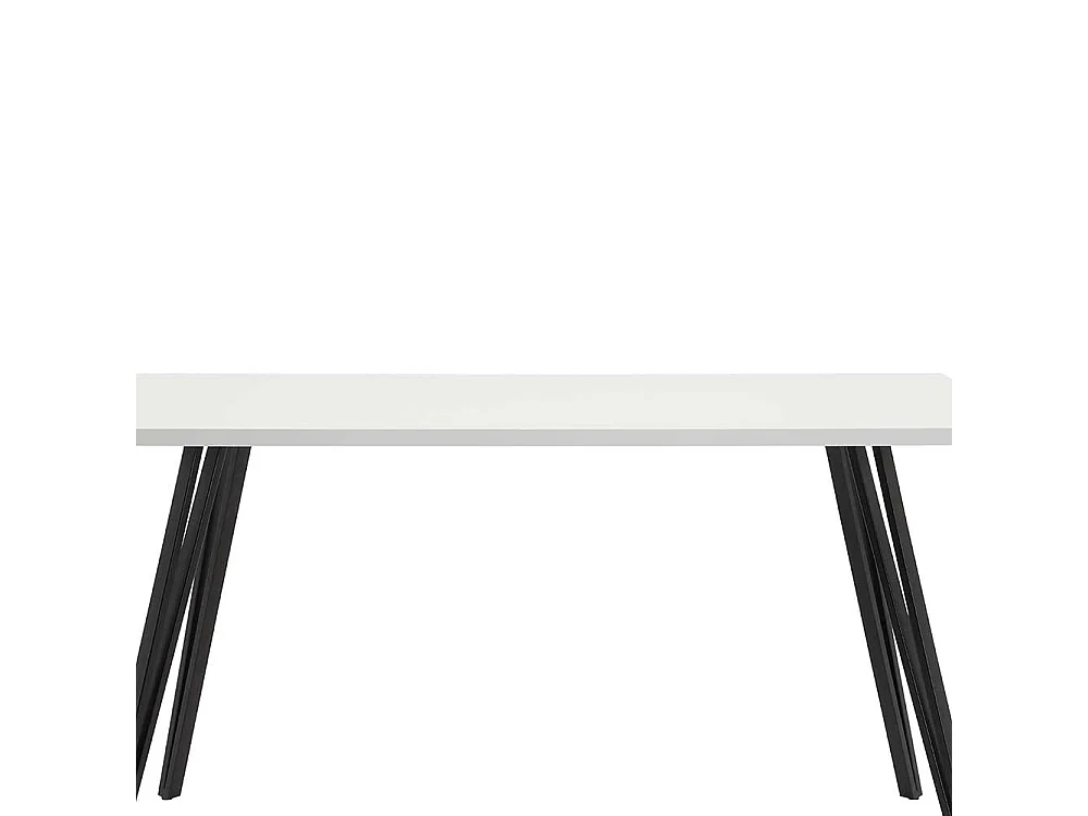 Küchen Tisch in Weiß und Schwarz Vierfußgestell