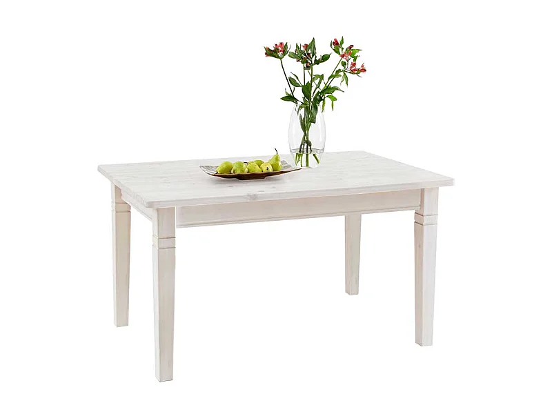 Massivholztisch im Landhausstil Kiefer Weiß