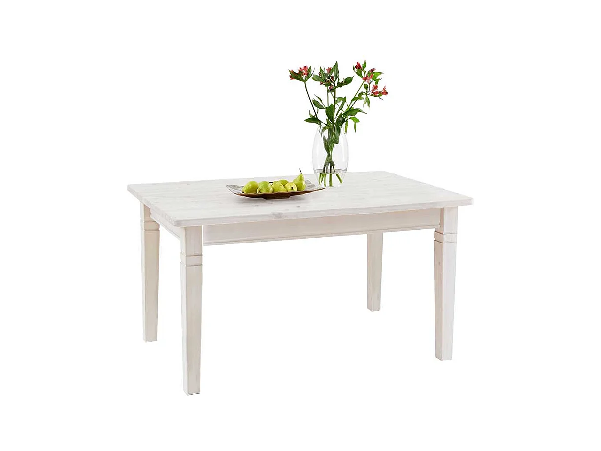 Massivholztisch im Landhausstil Kiefer Weiß