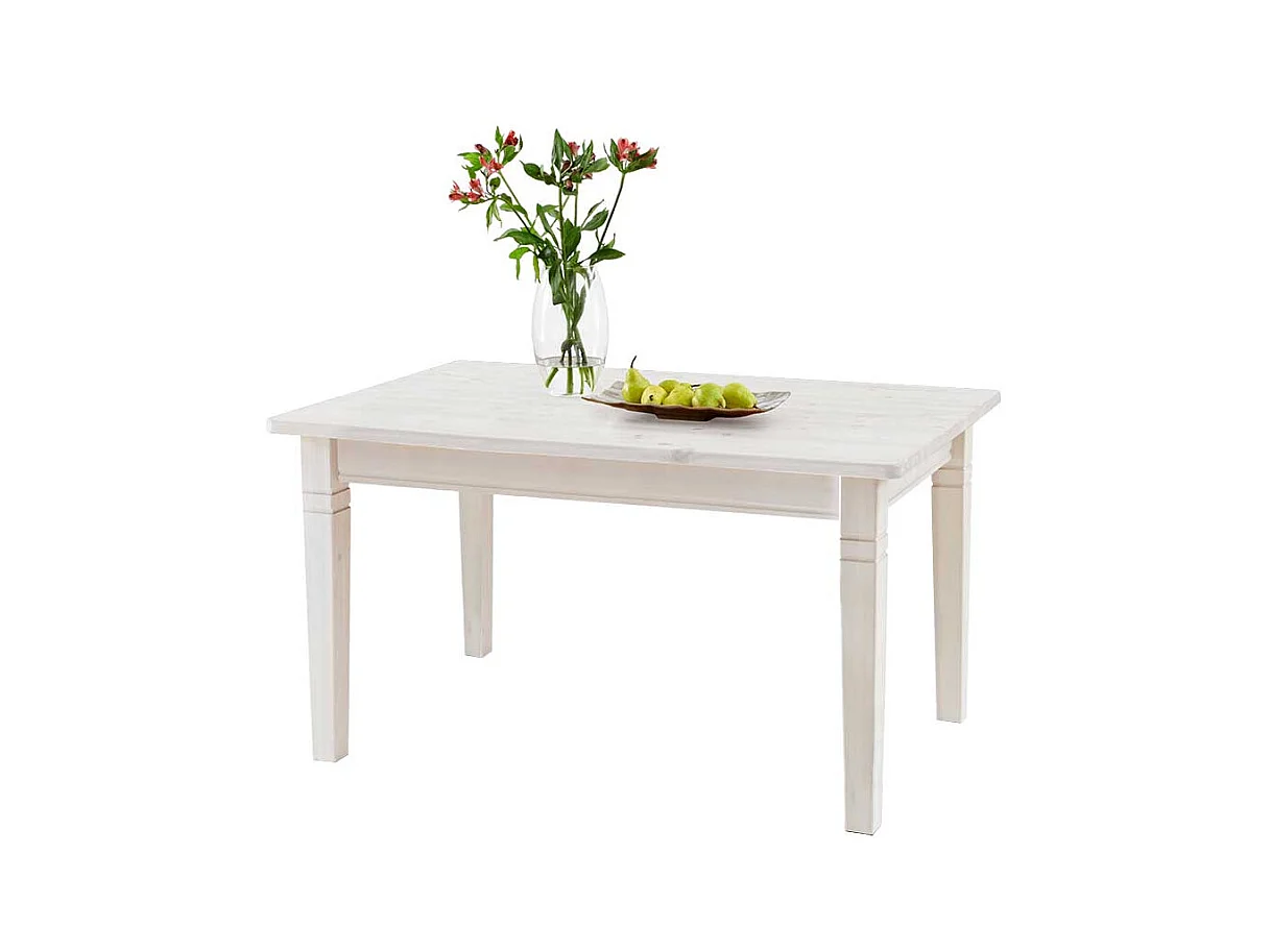 Massivholztisch im Landhausstil Kiefer Weiß