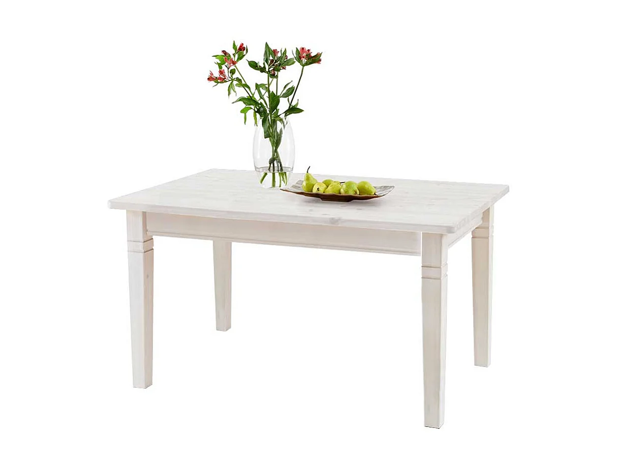 Massivholztisch im Landhausstil Kiefer Weiß