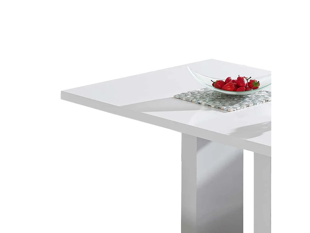 Säulen Esstisch in Weiß modern