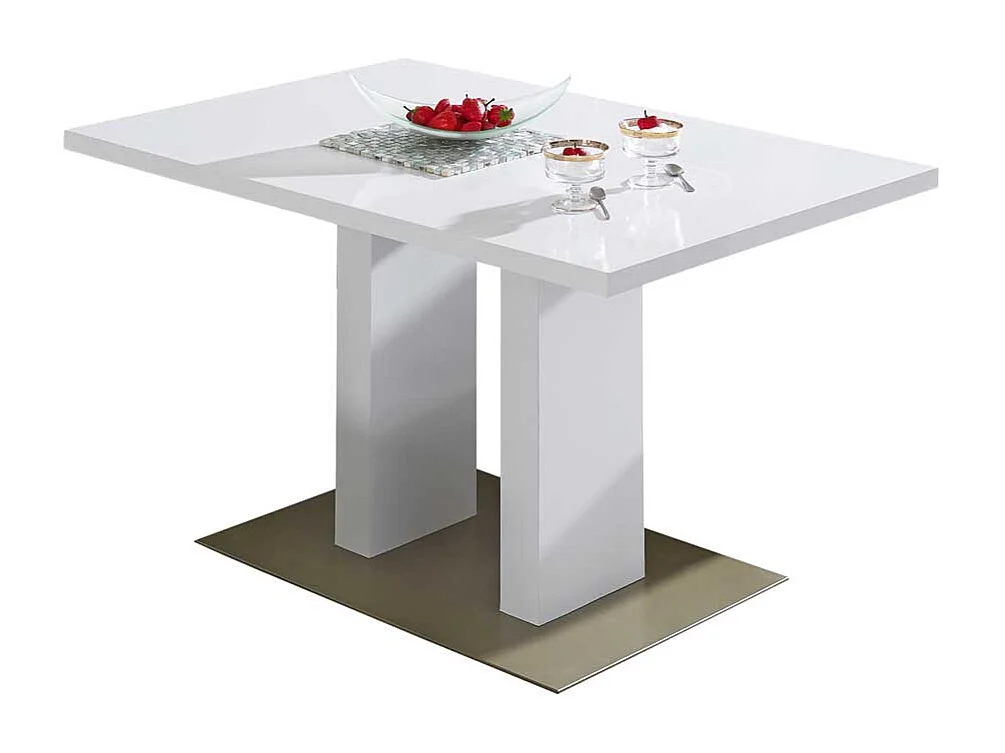 Säulen Esstisch in Weiß modern