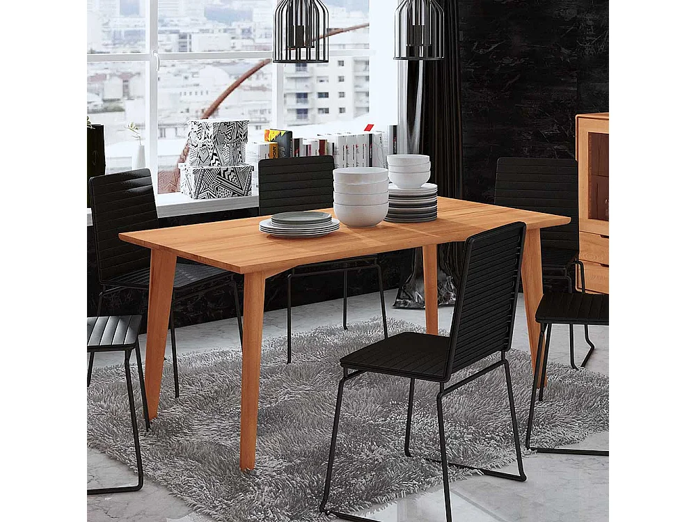 Esszimmertisch aus Kernbuche Massivholz 90 cm tief