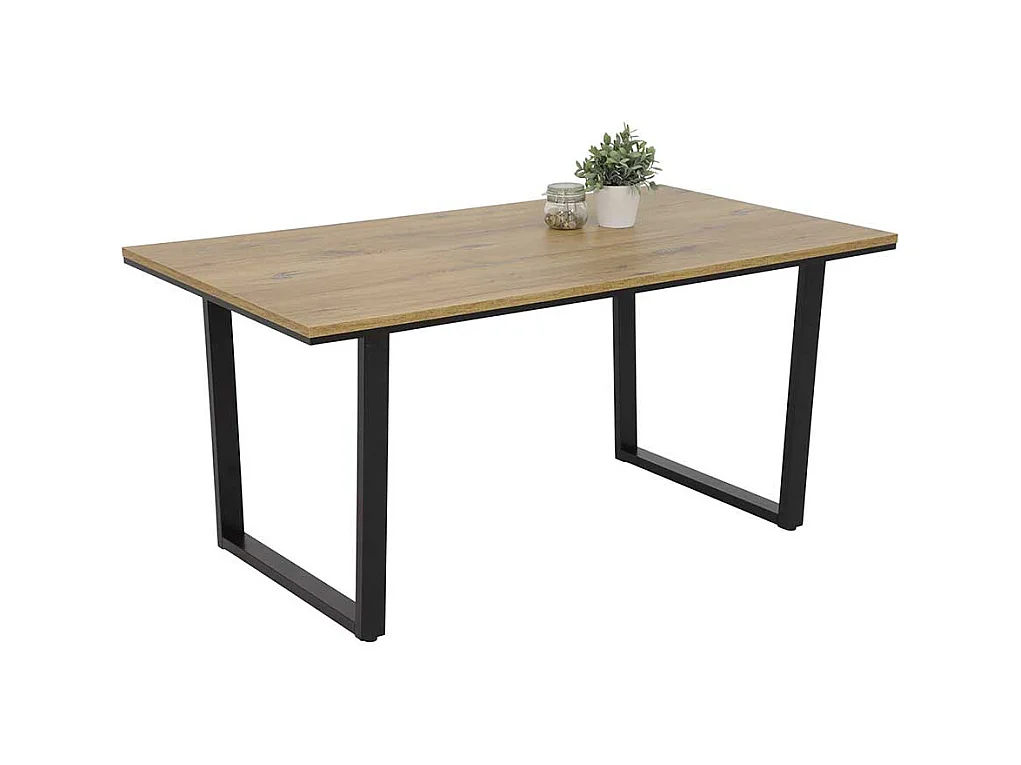 Moderner Tisch Loft Stil in Zinneichefarben und Schwarz 160 cm breit