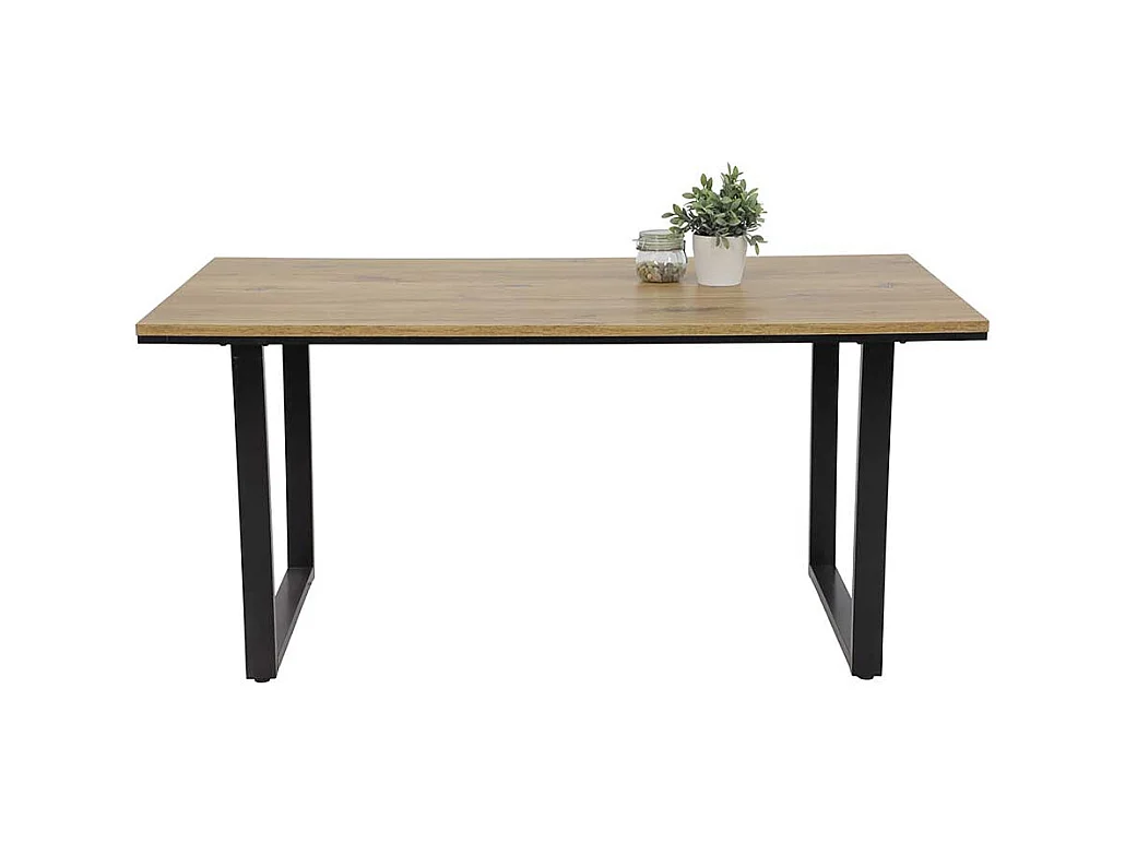 Moderner Tisch Loft Stil in Zinneichefarben und Schwarz 160 cm breit