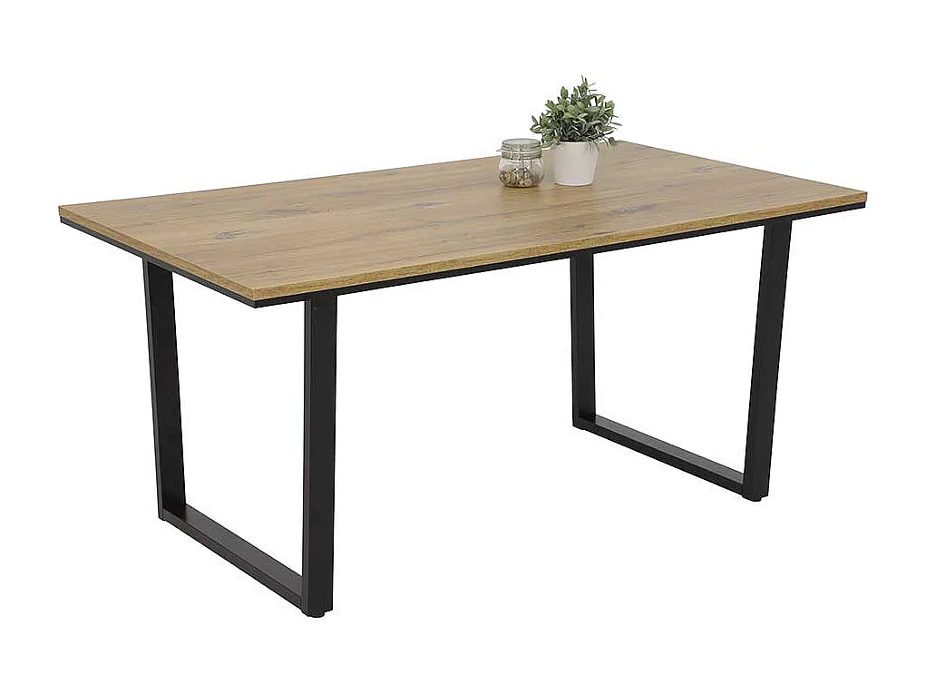 Moderner Tisch Loft Stil in Zinneichefarben und Schwarz 160 cm breit