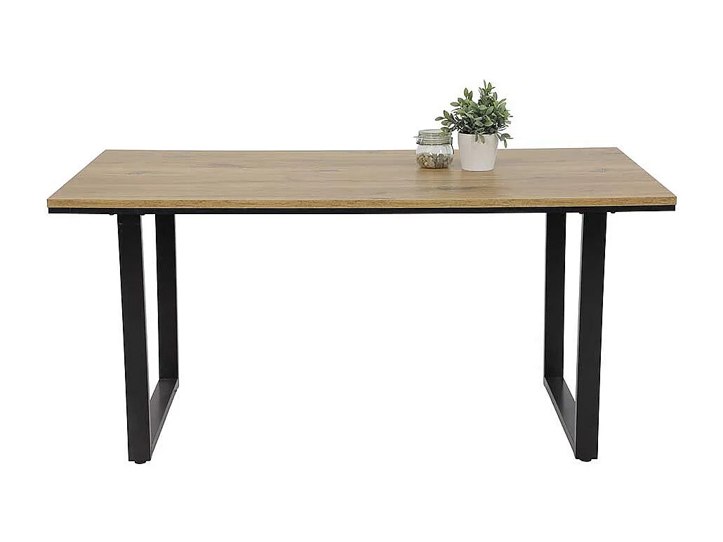 Moderner Tisch Loft Stil in Zinneichefarben und Schwarz 160 cm breit