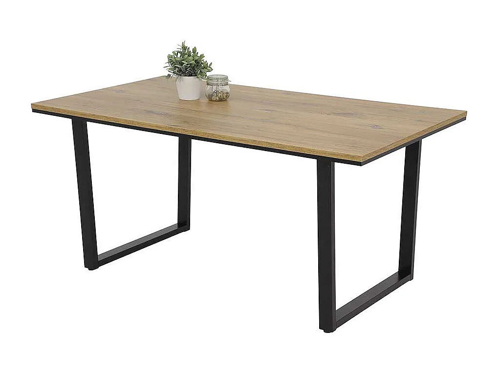 Moderner Tisch Loft Stil in Zinneichefarben und Schwarz 160 cm breit