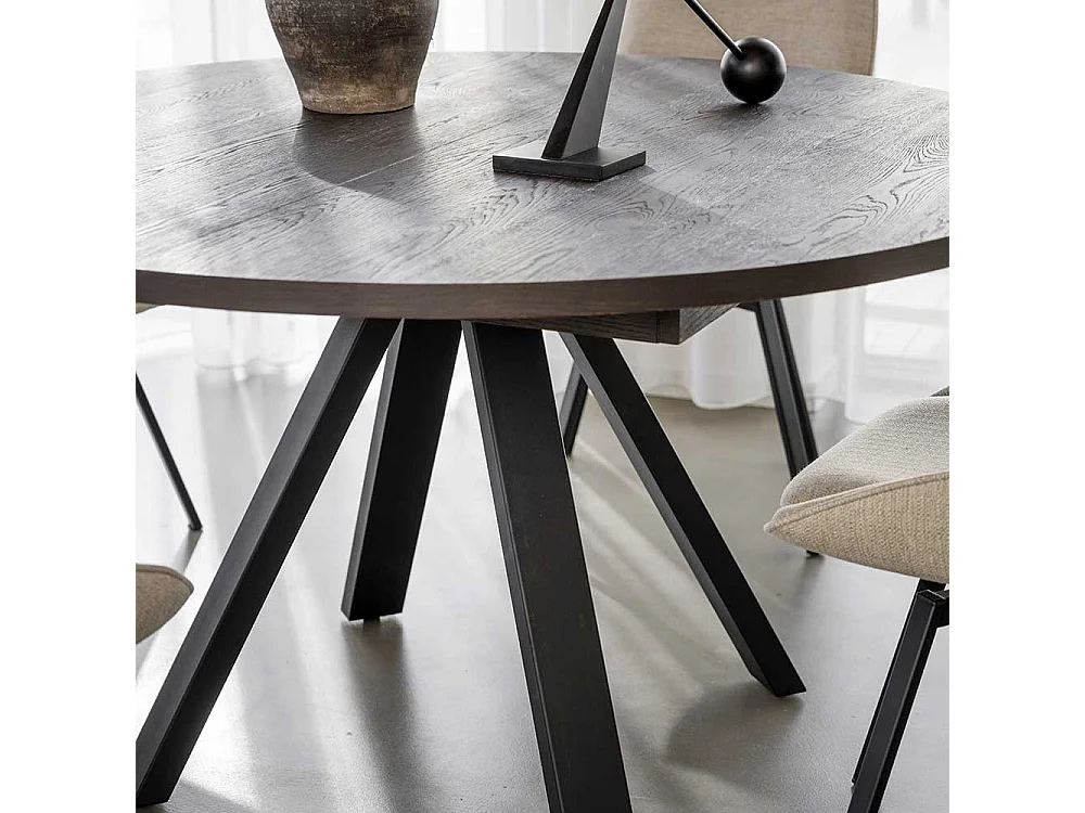 Moderner Esszimmer Tisch in Eiche Dunkelbraun Vierfußgestell