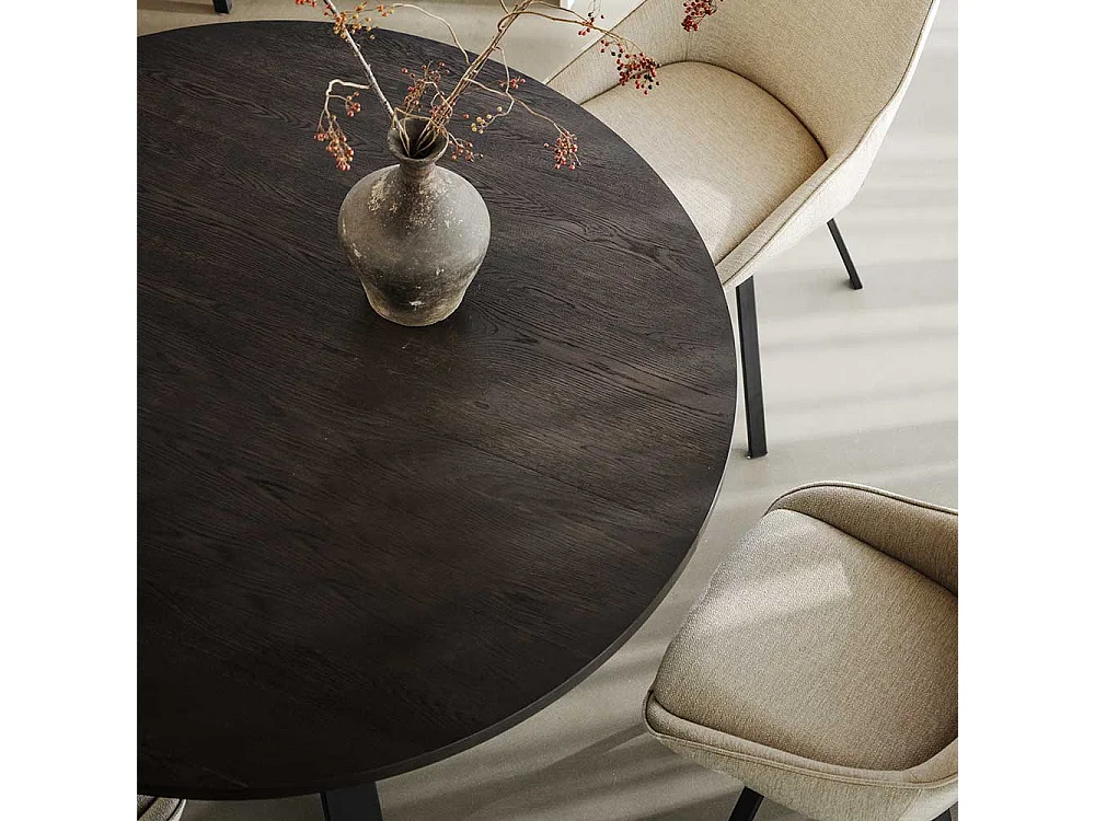 Moderner Esszimmer Tisch in Eiche Dunkelbraun Vierfußgestell