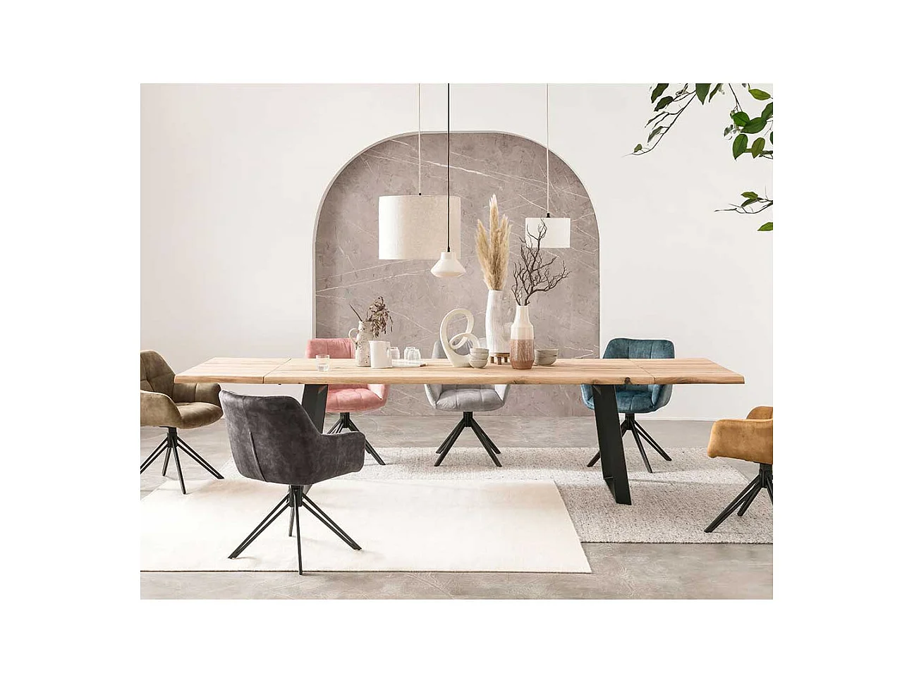 Buffettisch im Industry und Loft Stil natürlicher Baumkante