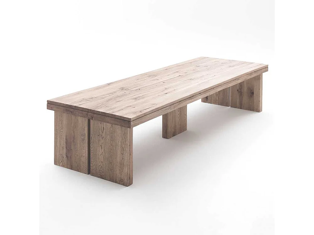 Massivholztisch in Eichefarben gekälkt Rustikal