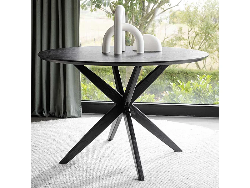 Moderner Esstisch in Schwarz lackiert Spider Gestell