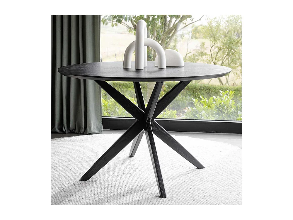 Moderner Esstisch in Schwarz lackiert Spider Gestell