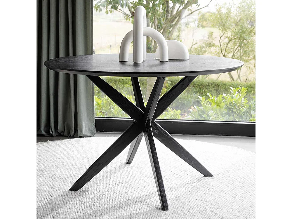 Moderner Esstisch in Schwarz lackiert Spider Gestell