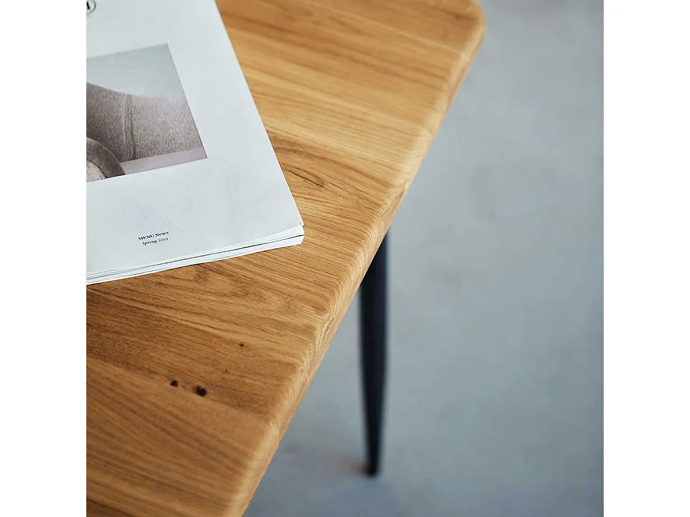 Hochwertiger Esszimmertisch aus Wildeiche Massivholz Stahl