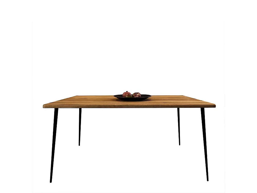 Hochwertiger Esszimmertisch aus Wildeiche Massivholz Stahl