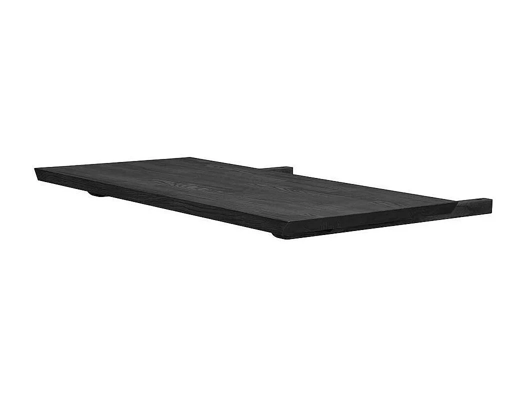 Schwarzer Esszimmertisch aus Eiche Massivholz Metall