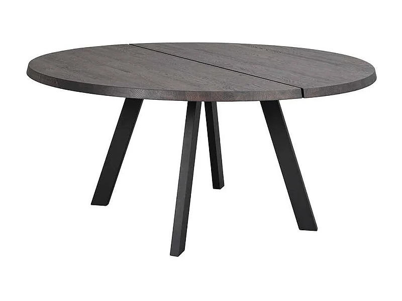 Runder Holztisch mit Esche Rauchfarben Tischplatte Vierfußgestell