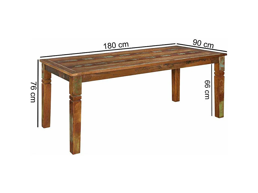 Esszimmertisch in Bunt Braun Shabby Chic