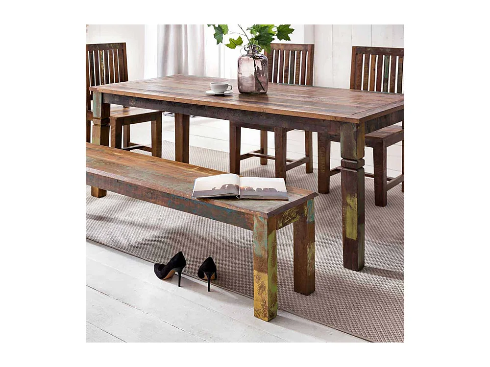 Esszimmertisch in Bunt Braun Shabby Chic