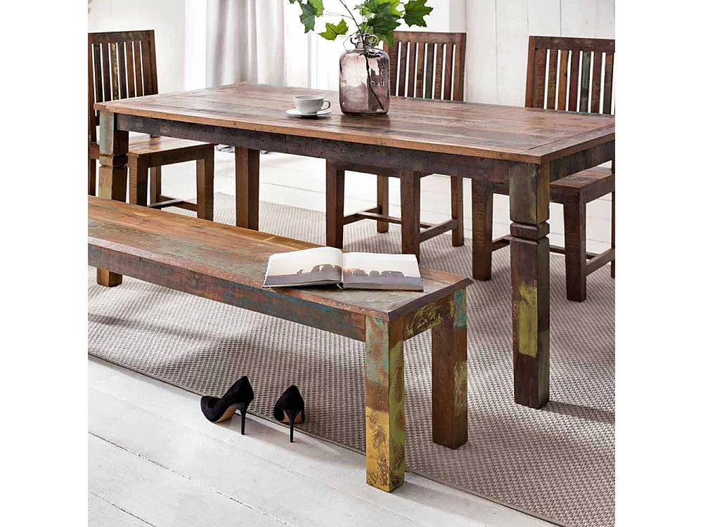 Esszimmertisch in Bunt Braun Shabby Chic