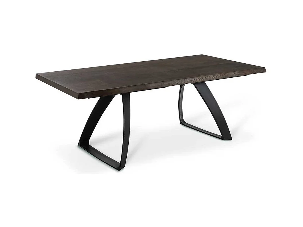 Design Esszimmertisch in Eiche dunkel Bügelgestell