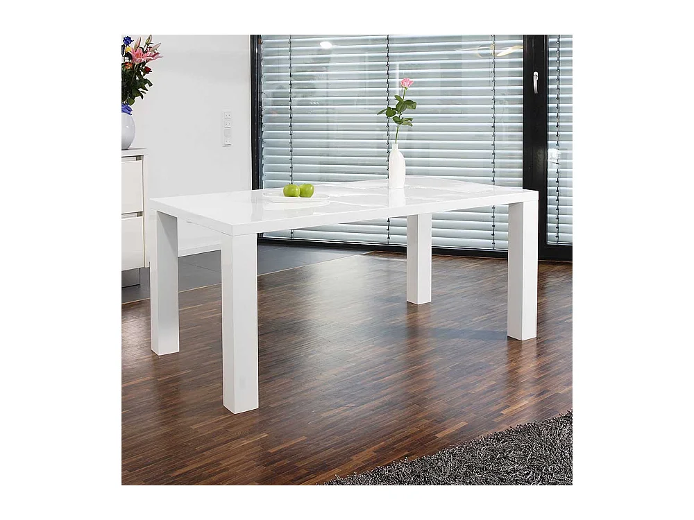 Esszimmertisch in Weiß Hochglanz modern