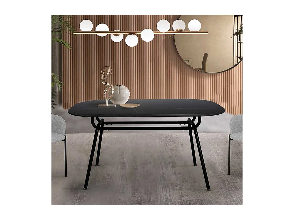 Esszimmer Tisch modern mit Steinplatte ovale Form