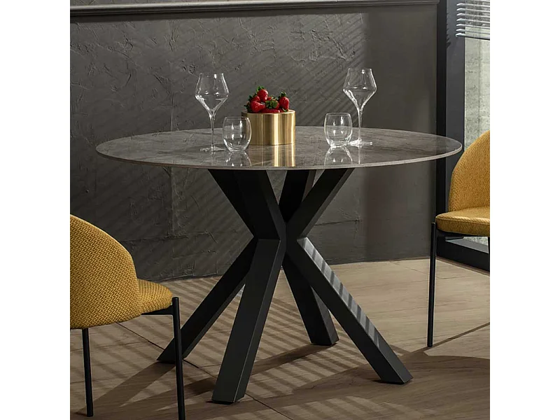 Esszimmertisch in Anthrazit rund